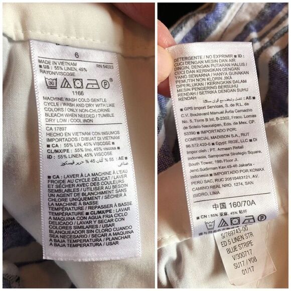 OLD NAVY - NWOT - L Sz 6 Blue Striped Linen Blend Shorts. So Cute! - Picture 9 of 11